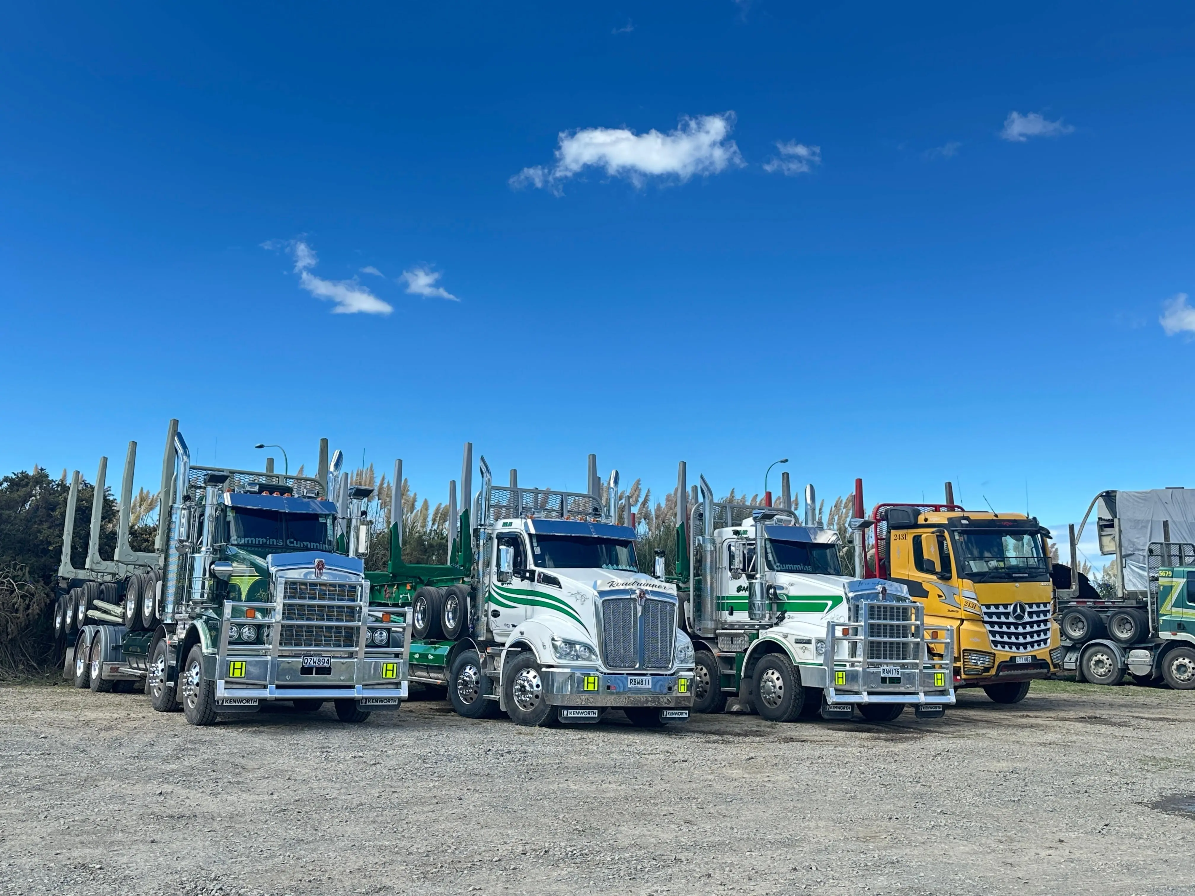 BHL fleet of trucks lined up at the depot yard